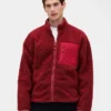 Recycelte Sherpa-Jacke mit übergroßem Logo und Reißverschluss
