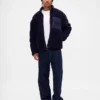 Recycelte Sherpa-Jacke mit übergroßem Logo und Reißverschluss