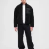 Recycelte Sherpa-Jacke mit übergroßem Logo und Reißverschluss