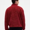 Recycelte Sherpa-Jacke mit übergroßem Logo und Reißverschluss
