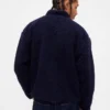 Recycelte Sherpa-Jacke mit übergroßem Logo und Reißverschluss