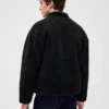 Recycelte Sherpa-Jacke mit übergroßem Logo und Reißverschluss