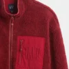 Recycelte Sherpa-Jacke mit übergroßem Logo und Reißverschluss