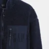 Recycelte Sherpa-Jacke mit übergroßem Logo und Reißverschluss