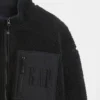 Recycelte Sherpa-Jacke mit übergroßem Logo und Reißverschluss