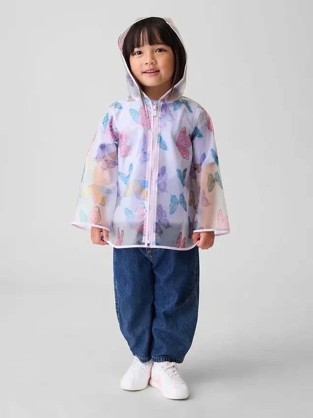 Regenjacke für Baby & Kleinkind mit Schmetterlingsmotiv