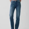 Relaxed Straight Jeans mit mittlerer Leibhöhe und gespaltenem Saum