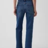 Relaxed Straight Jeans mit mittlerer Leibhöhe und gespaltenem Saum