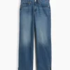 Relaxed Straight Jeans mit mittlerer Leibhöhe und gespaltenem Saum