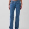 Relaxed Straight-Jeans mit mittlerer Leibhöhe und Stickerei