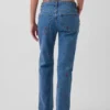 Relaxed Straight-Jeans mit mittlerer Leibhöhe und Stickerei