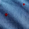 Relaxed Straight-Jeans mit mittlerer Leibhöhe und Stickerei