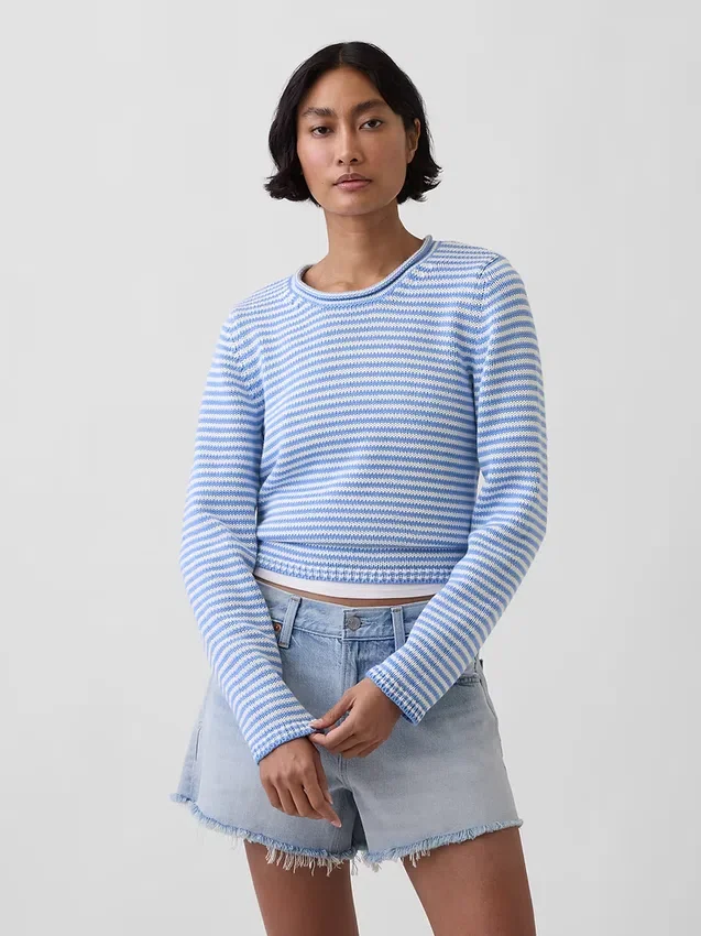Rollkragen-Pullover aus 100 % Baumwolle