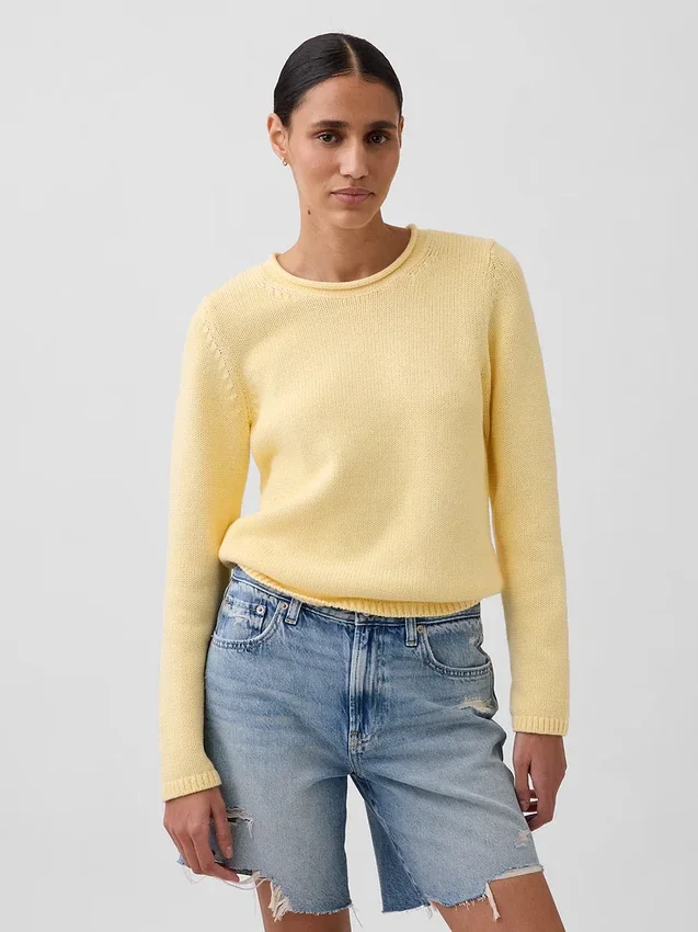 Rollkragen-Pullover aus 100 % Baumwolle