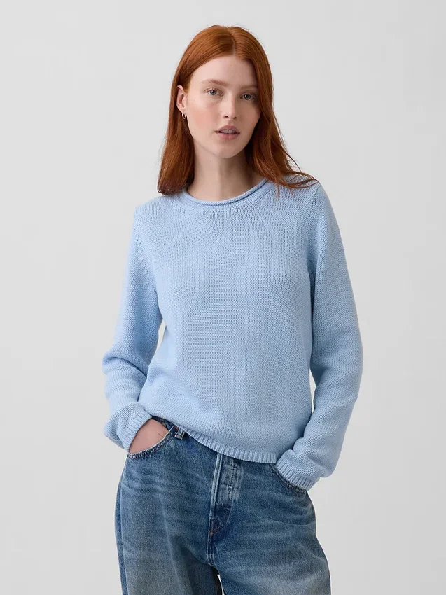 Rollkragen-Pullover aus 100 % Baumwolle