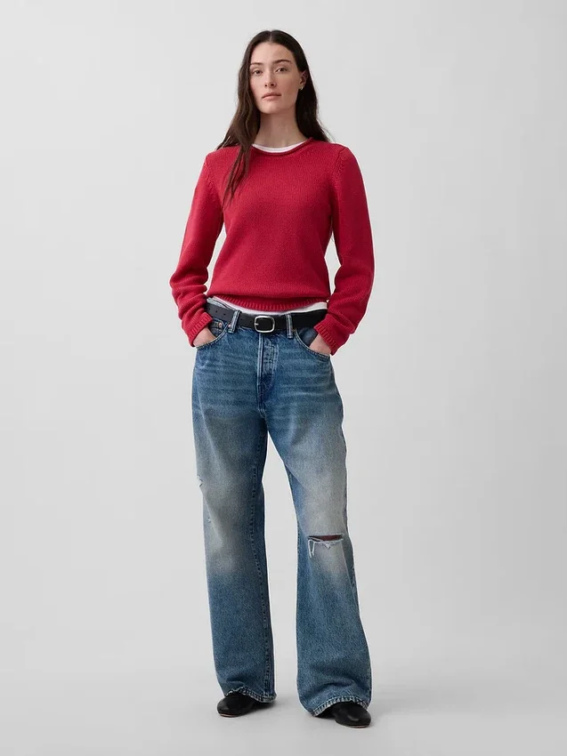 Rollkragen-Pullover aus 100 % Baumwolle