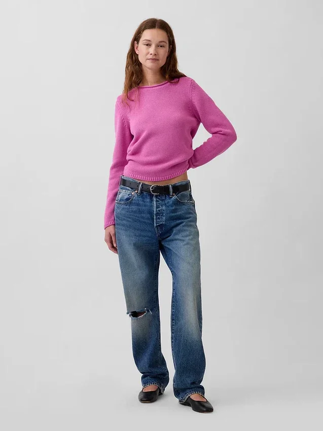 Rollkragen-Pullover aus 100 % Baumwolle