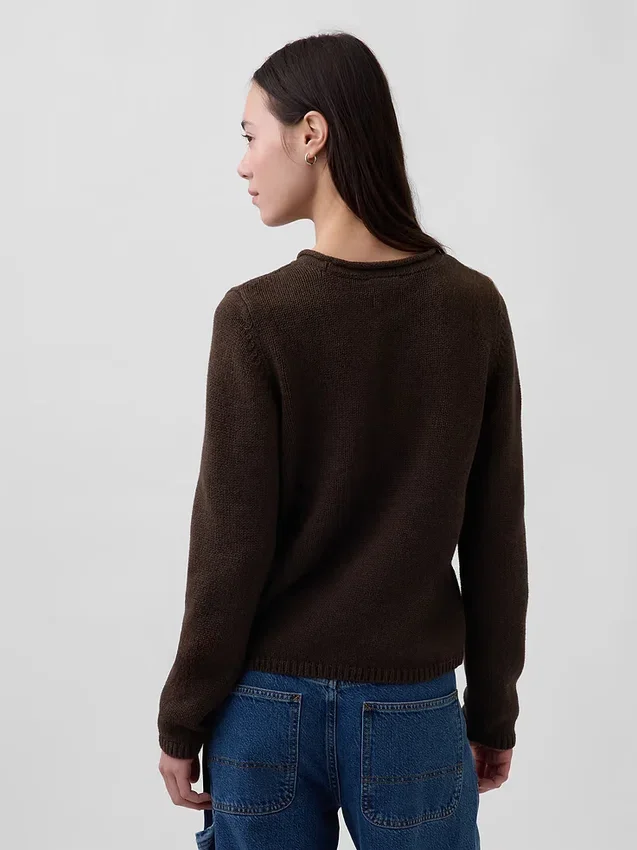 Rollkragen-Pullover aus 100 % Baumwolle