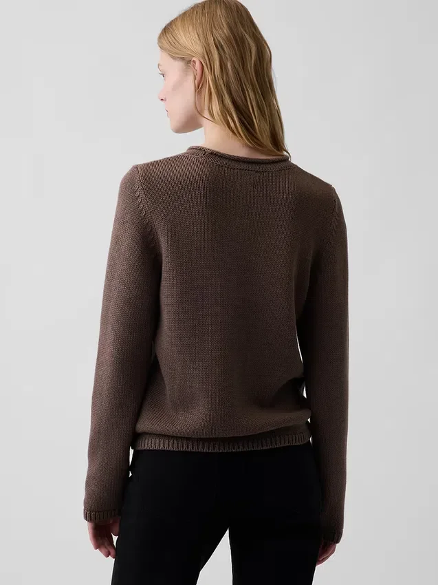 Rollkragen-Pullover aus 100 % Baumwolle