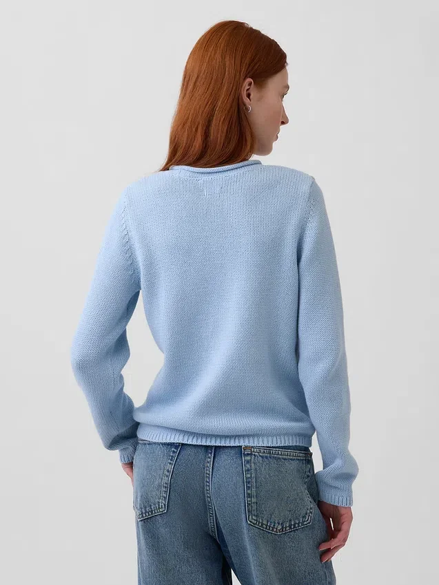 Rollkragen-Pullover aus 100 % Baumwolle
