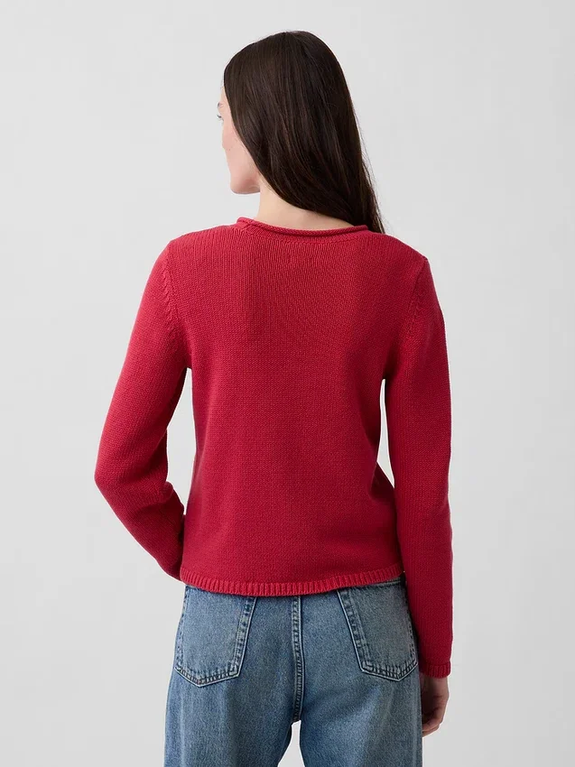 Rollkragen-Pullover aus 100 % Baumwolle