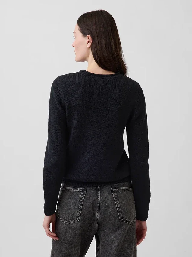 Rollkragen-Pullover aus 100 % Baumwolle