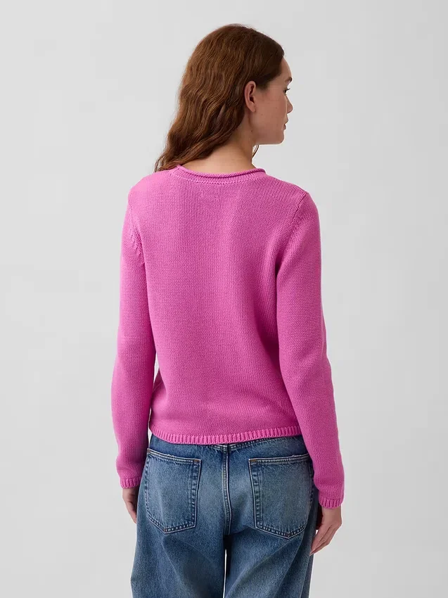 Rollkragen-Pullover aus 100 % Baumwolle