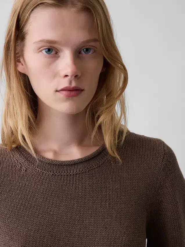 Rollkragen-Pullover aus 100 % Baumwolle
