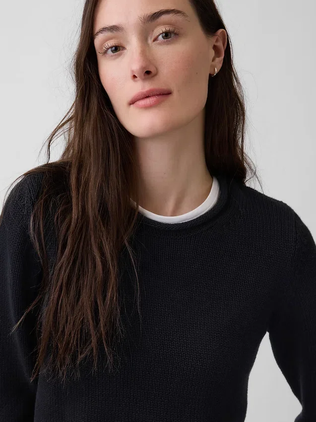 Rollkragen-Pullover aus 100 % Baumwolle