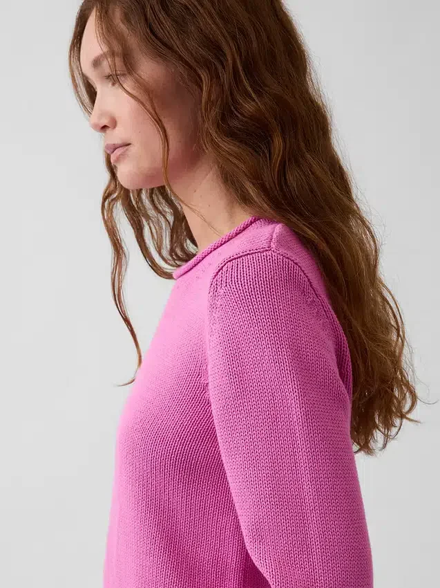 Rollkragen-Pullover aus 100 % Baumwolle
