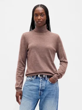 Rollkragenpullover aus 100 % Merinowolle