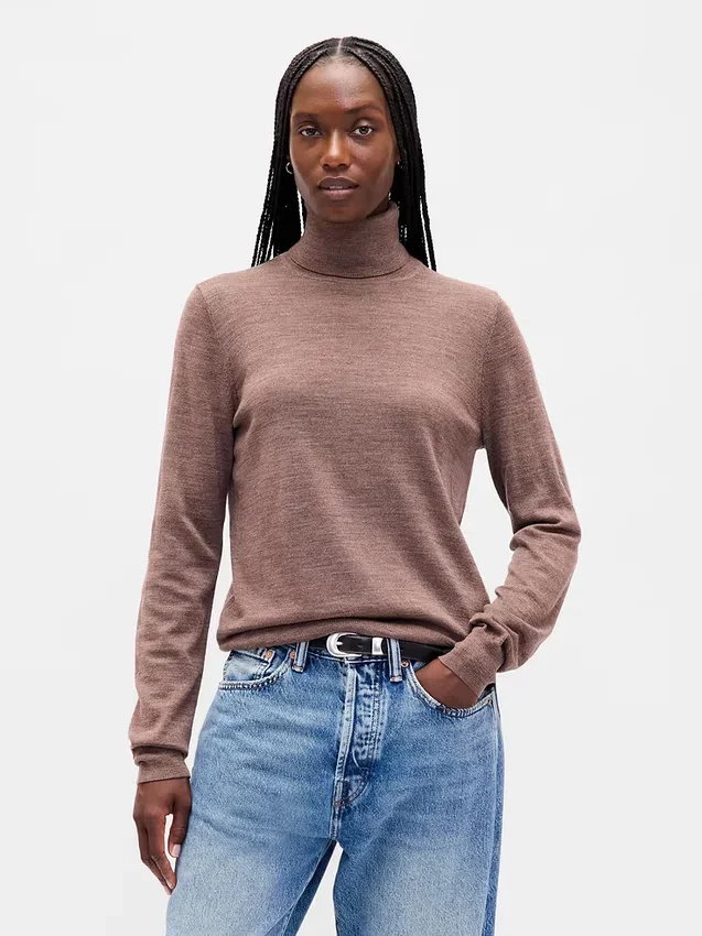 Rollkragenpullover aus 100 % Merinowolle