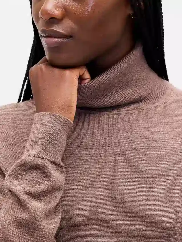 Rollkragenpullover aus 100 % Merinowolle