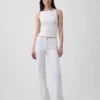 Sailor-Jeans mit niedriger Leibhöhe, lang und schmal geschnitten