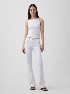 Sailor-Jeans mit niedriger Leibhöhe, lang und schmal geschnitten
