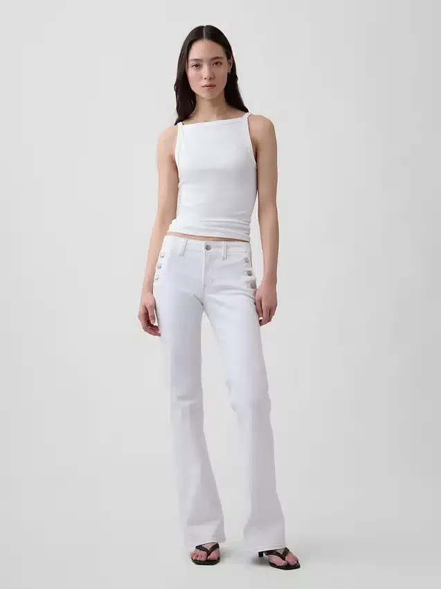Sailor-Jeans mit niedriger Leibhöhe, lang und schmal geschnitten