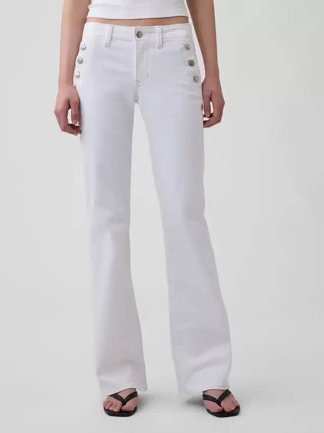 Sailor-Jeans mit niedriger Leibhöhe, lang und schmal geschnitten