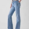 Sailor-Jeans mit niedriger Leibhöhe, lang und schmal geschnitten