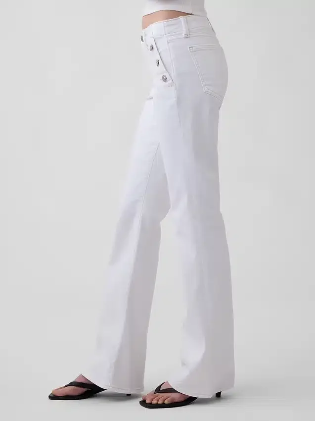 Sailor-Jeans mit niedriger Leibhöhe, lang und schmal geschnitten
