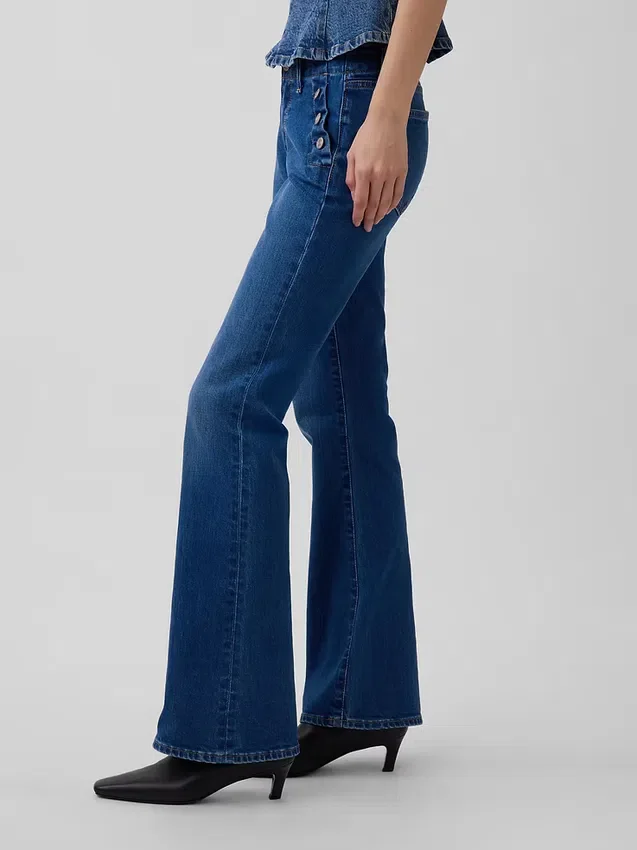 Sailor-Jeans mit niedriger Leibhöhe, lang und schmal geschnitten
