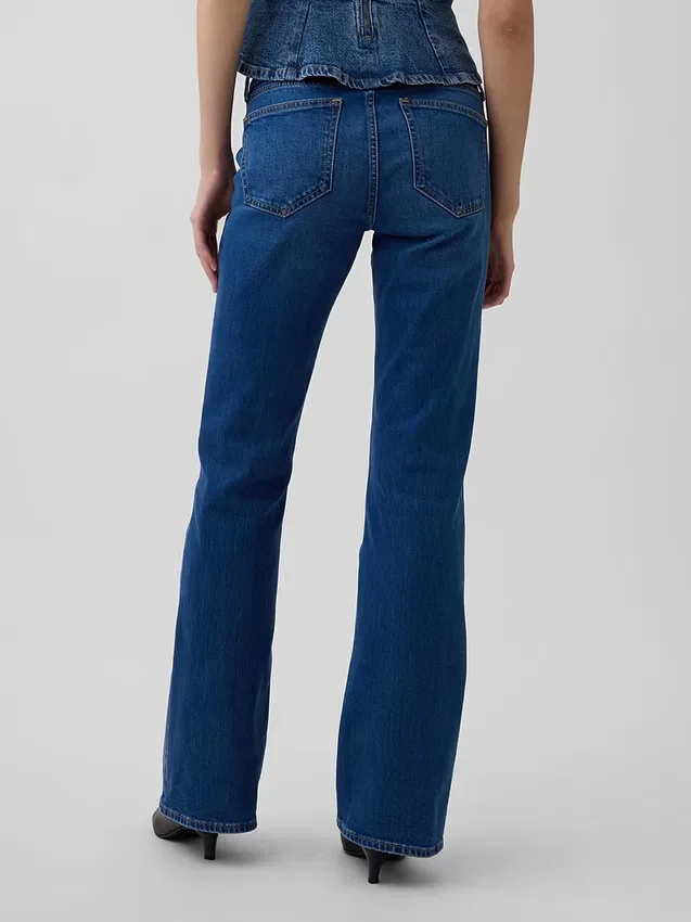 Sailor-Jeans mit niedriger Leibhöhe, lang und schmal geschnitten