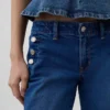 Sailor-Jeans mit niedriger Leibhöhe, lang und schmal geschnitten
