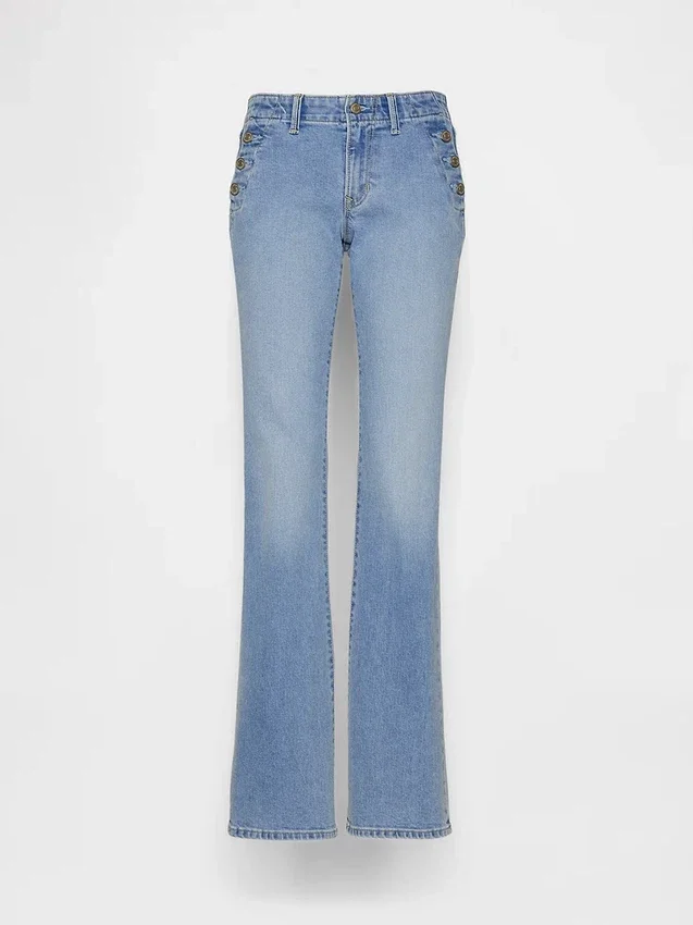 Sailor-Jeans mit niedriger Leibhöhe, lang und schmal geschnitten