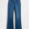 Sailor-Jeans mit niedriger Leibhöhe, lang und schmal geschnitten