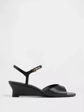 Sandalen mit Keilabsatz aus veganem Leder