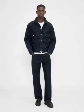 Schwere, locker sitzende Straight-Jeans