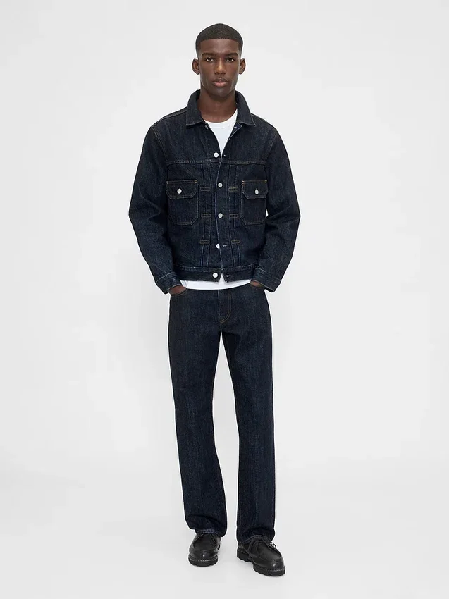 Schwere, locker sitzende Straight-Jeans