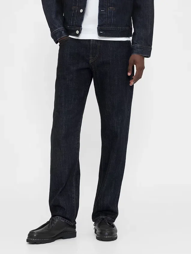 Schwere, locker sitzende Straight-Jeans