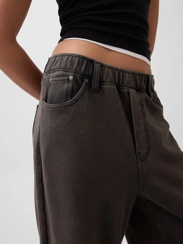 Schwere, locker sitzende Sweatpant-Jeans