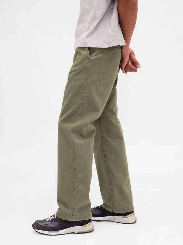 Schwere Twill-Khakihose im 90er-Jahre-Stil mit lockerer Passform